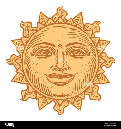 Yellow Sun With Smiling Face And Rays Sunny Day Sunrise Morning