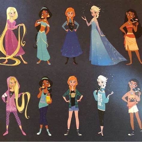 JA⚡️MIN 🐝 的 Twitter: “ALL the Disney Princesses with their princess & casual look from Wreck It ...