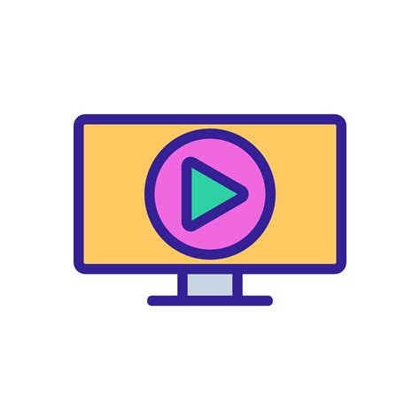 Watching Youtube On Tv Icon Vector Outline Illustration 9683383 Vector