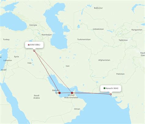 All Flight Routes From Erbil To Karachi EBL To KHI Flight Routes