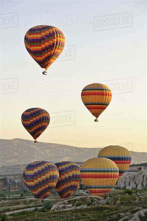 Cappadocia, Turkey. sunrise balloon flight. - Stock Photo - Dissolve