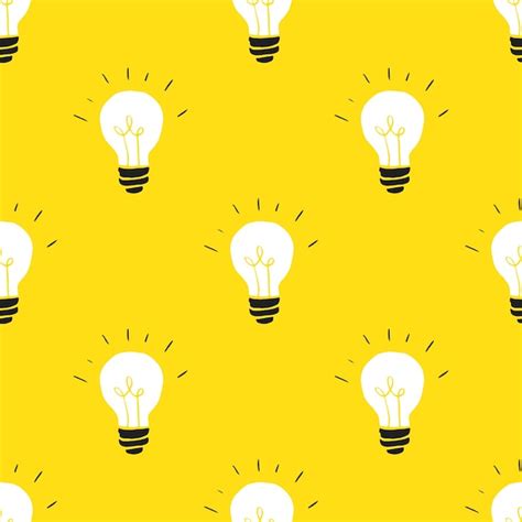 Premium Vector Light Bulb Seamless Pattern Hand Drawn Vector Illustration