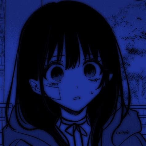 Blue Manga Icon Sad Anime Girl Anime Art Girl Blue Anime Dark Anime