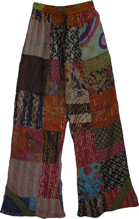 Loco Meditation Patchwork Lounge Pants Patchworksplit Skirts Pants