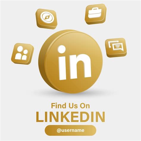 Premium Vector Follow Us On Linkedin Social Media Logos With 3d Logo