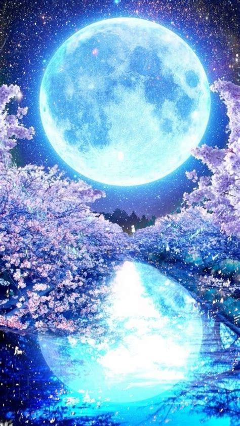 Great Moon Cherry Blossoms theme | Cherry blossom wallpaper iphone ...