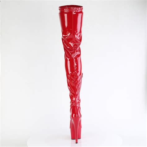 Red 18 Cm ADORE 4000 Vinyl Crotch High Overknee Boots