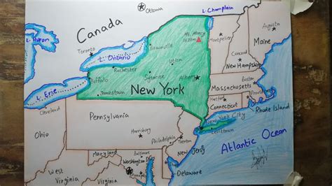 How To Draw New York Map Easy Saad Youtube