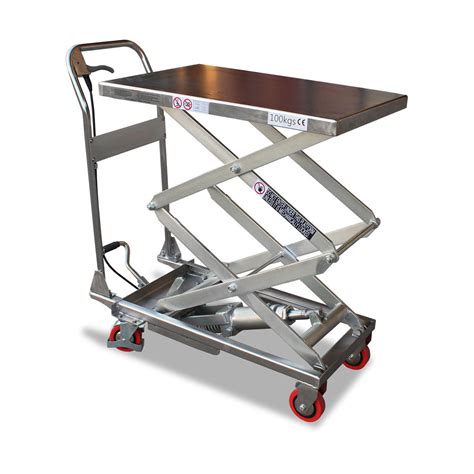 Mobile Scissor Lift Trolley Double Stainless Steel Mobile Lift