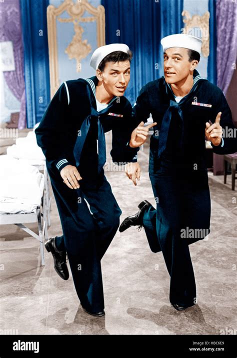 Anchors Aweigh From Left Frank Sinatra Gene Kelly Stock Photo