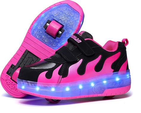 Zapatillas De Patinaje Unisex Con Ruedas 7 Colores Luces LED