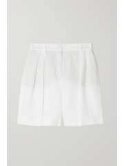 Loro Piana Antigua Pleated Linen Twill Shorts Net A Porter