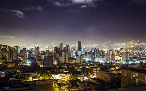 Download Wallpapers Medellin Night Panorama Colombia For Desktop