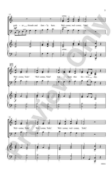 Welcome Yule Sab Choral Octavo Sally K Albrecht Digital Sheet