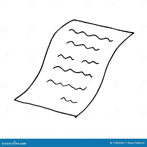 Paper With Sheet Bent Object Design Doodle Hand Drawn Cartoon Vector