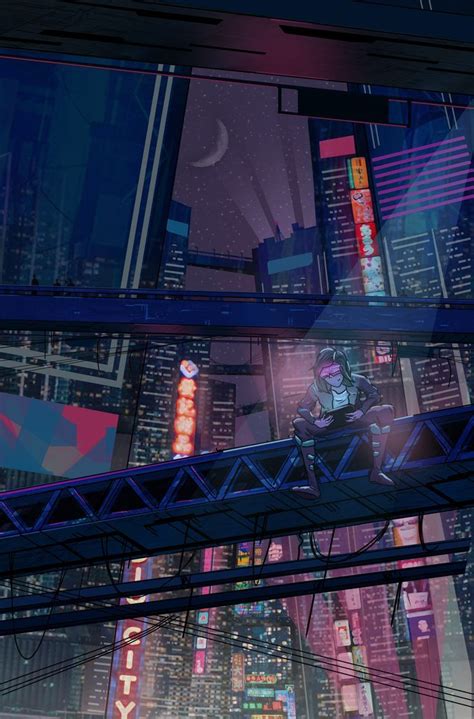 Cyberpunk Future City Illustration | Digital painting, Future city ...