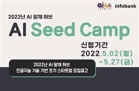 Ai 양재 허브 2022년 Ai 시드 캠프 참여기업 모집