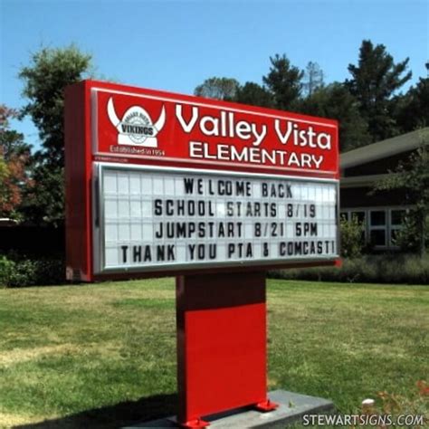 School Sign for Valley Vista Elementary School - Petaluma, CA