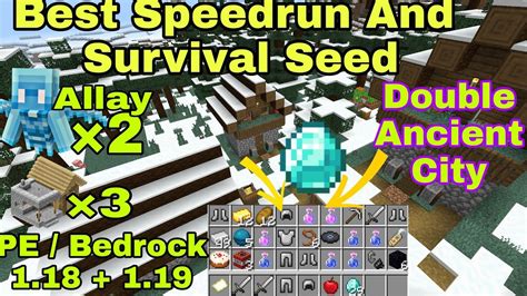 Pe Bedrock Best Speedrun Survival Seed Allay Ancient City