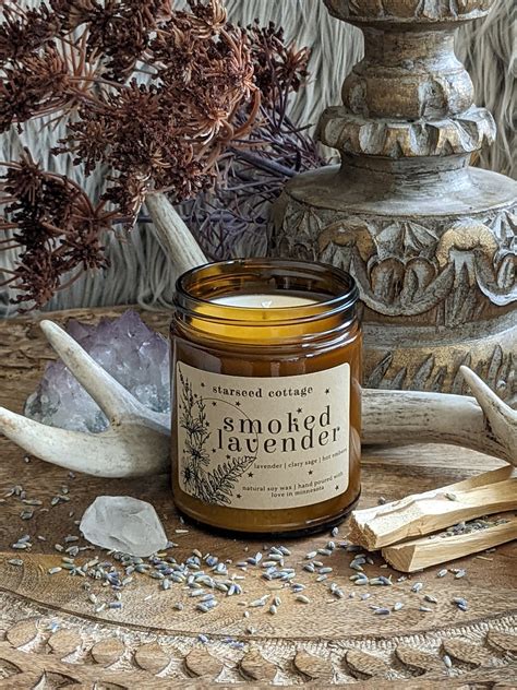 Smoked Lavender Natural Soy Hand Poured Candle Burnt Etsy