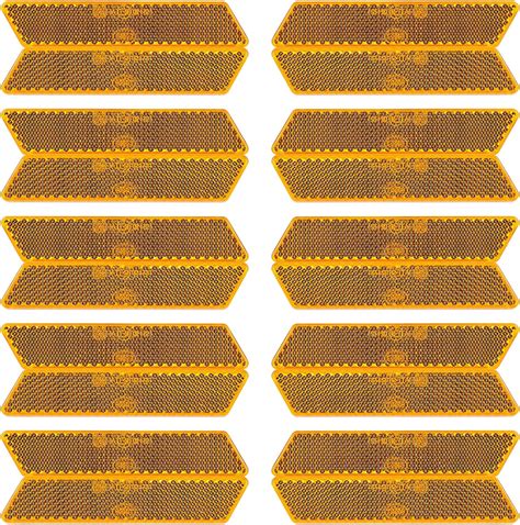 Yinaolan Pack Yellow Self Adhesive Reflectors E Approval Road