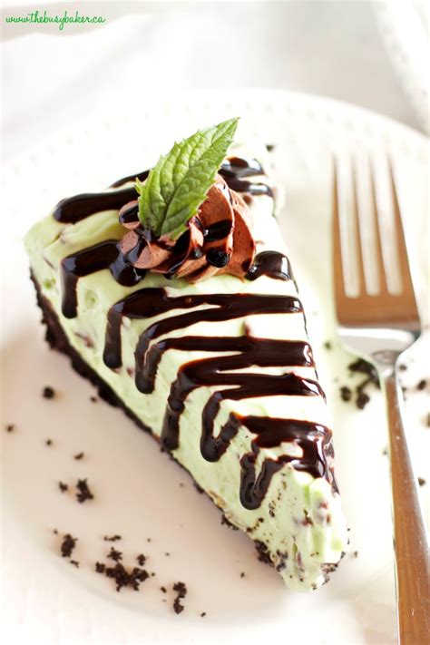 Easy No Bake Mint Chocolate Chip Cheesecake The Busy Baker