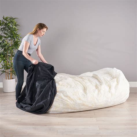 Wanda Traditional 8 Foot Suede Bean Bag Cover Only Lepouf