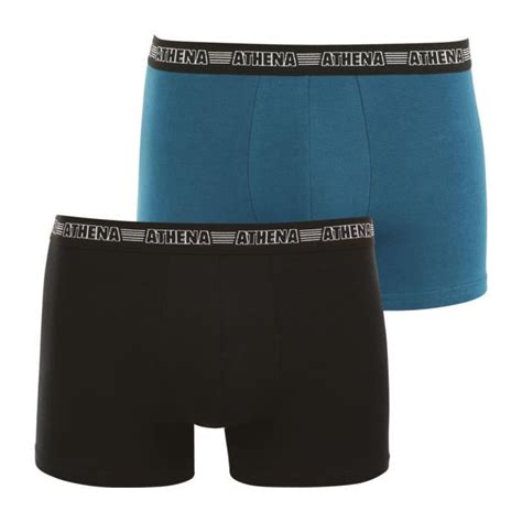 Boxers Athena Eco Pack Noir Bleu Homme Lot De Extensible Et