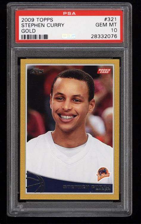 2009 Topps Gold Stephen Curry ROOKIE RC 2009 321 PSA 10 GEM MINT