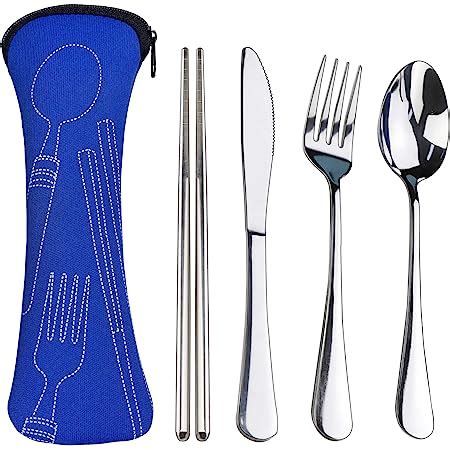 Amazon Axiaolu Travel Utensils Stainless Steel Pcs Stainless