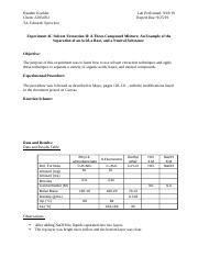 Experiment C Solvent Extraction Docx Heather Koehler Chem