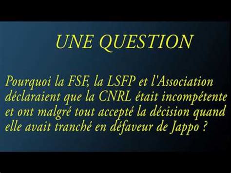 LES INCOHERENCES DE LA FSF DE LA LSFP ET DE L ASSOCIATION DEPUIS LE