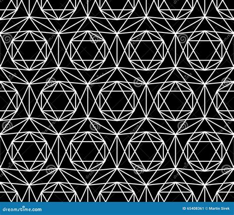 Vector Modern Seamless Sacred Geometry Pattern Star Black And White