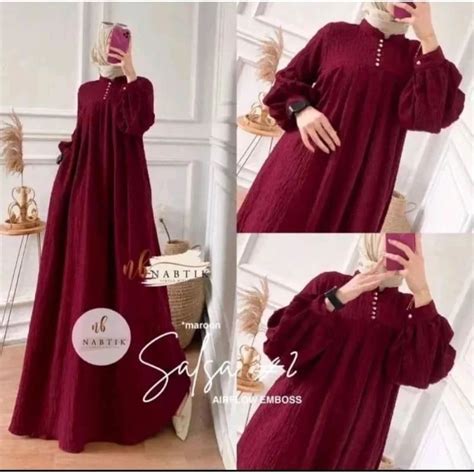 Jual Gamis Salsa Crincle Airflow Terbaru Gamis Termurah Kekinian Bahan