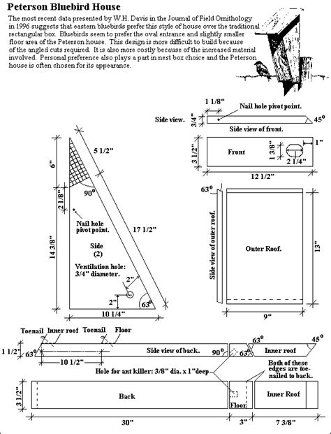 Peterson Bluebird Nest Box Plans Free The Peterson House Has Seven