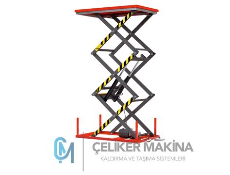 1 Ton 3 mt Elektrikli Makaslı Platform Çeliker Makina