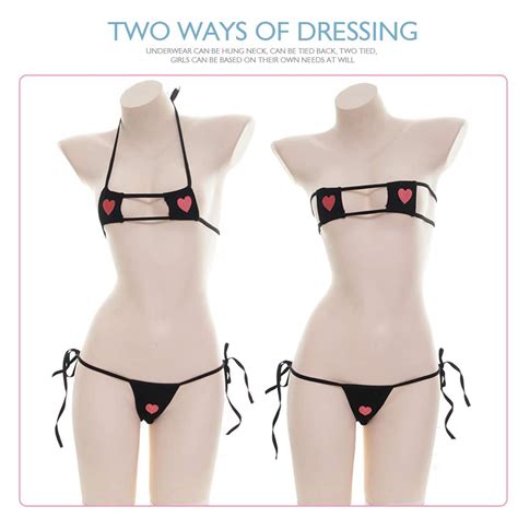 Yomorio Womens Sexy Anime Cosplay Lingerie Lolita Cute Micro Bikini Set