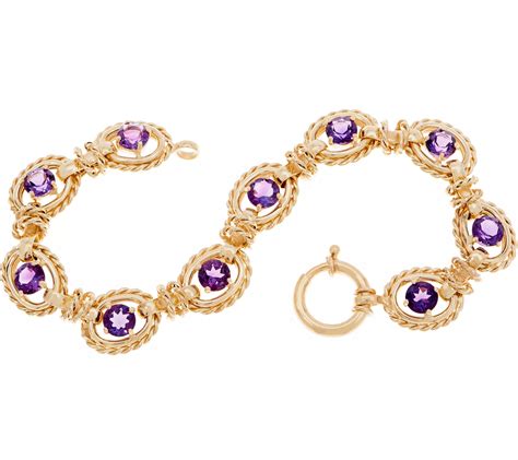 14k Gold 8 Gemstone Bracelet 114g