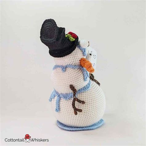 Melt Snowman Crochet Pattern Christmas Door Stop Cottontail Whiskers