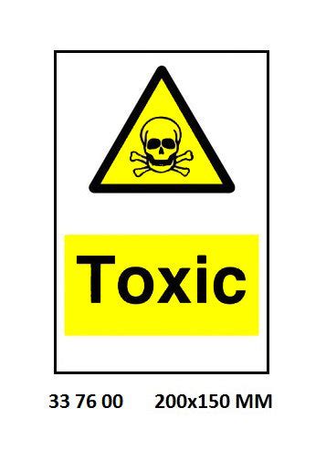 337600 Sign White Vinyl Self Adhesive 7600 200x150mm Danger Toxic