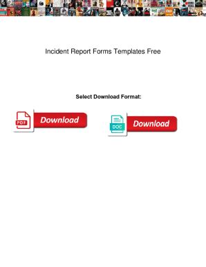 Fillable Online Incident Report Forms Templates Free Incident Report