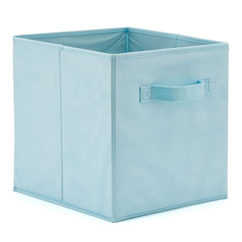 Ezoware Set Of 4 Blue Fabric Bin Foldable Storage Cube For Toys Home