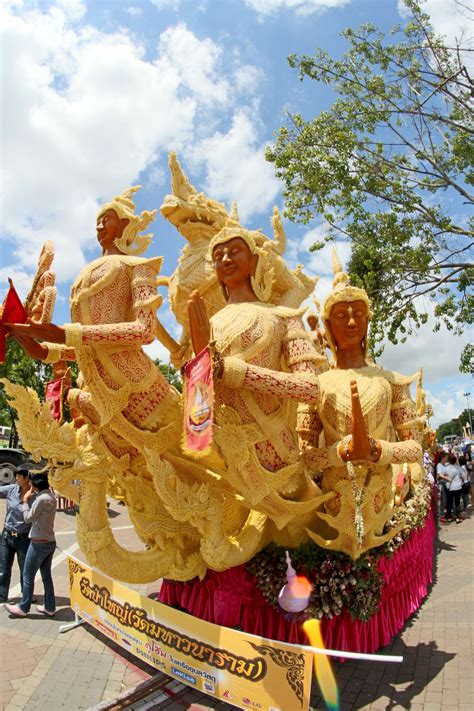 Candle Wax Festival In Ubonratchathani Free Stock Photo Public Domain