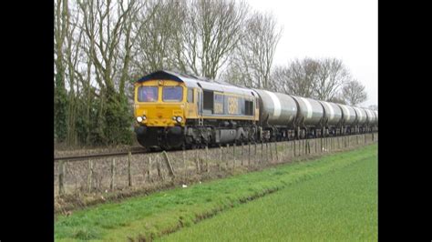 GBRF 66744 Crossrail With Empty Gas Condesate Tanks Pass Church Lane