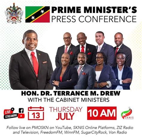 Prime Ministers Hon Dr Terrance Drew Press Conference With Cabinet