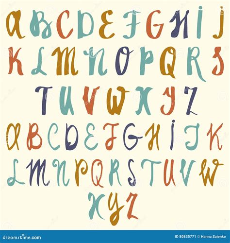 Vector Alphabet Hand Drawn Letters Letters Of The Alphabet Written