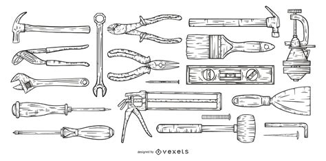 Descarga Vector De Conjunto De Herramientas Dibujadas A Mano