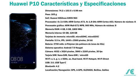 Smart Especificaciones Huawei P10 PLUS Características y Especificaciones