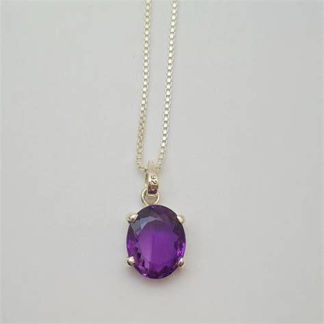 Natural Sterling Silver Amethyst Pendant Shraddha Shree Gems