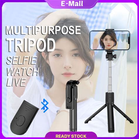 In Bluetooth Rotate Selfie Stick Monopod Tripod Remote Control